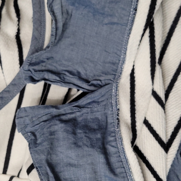 Ann Taylor Loft Black & White Stripped Top w/Jean underneath - Picture 5 of 5